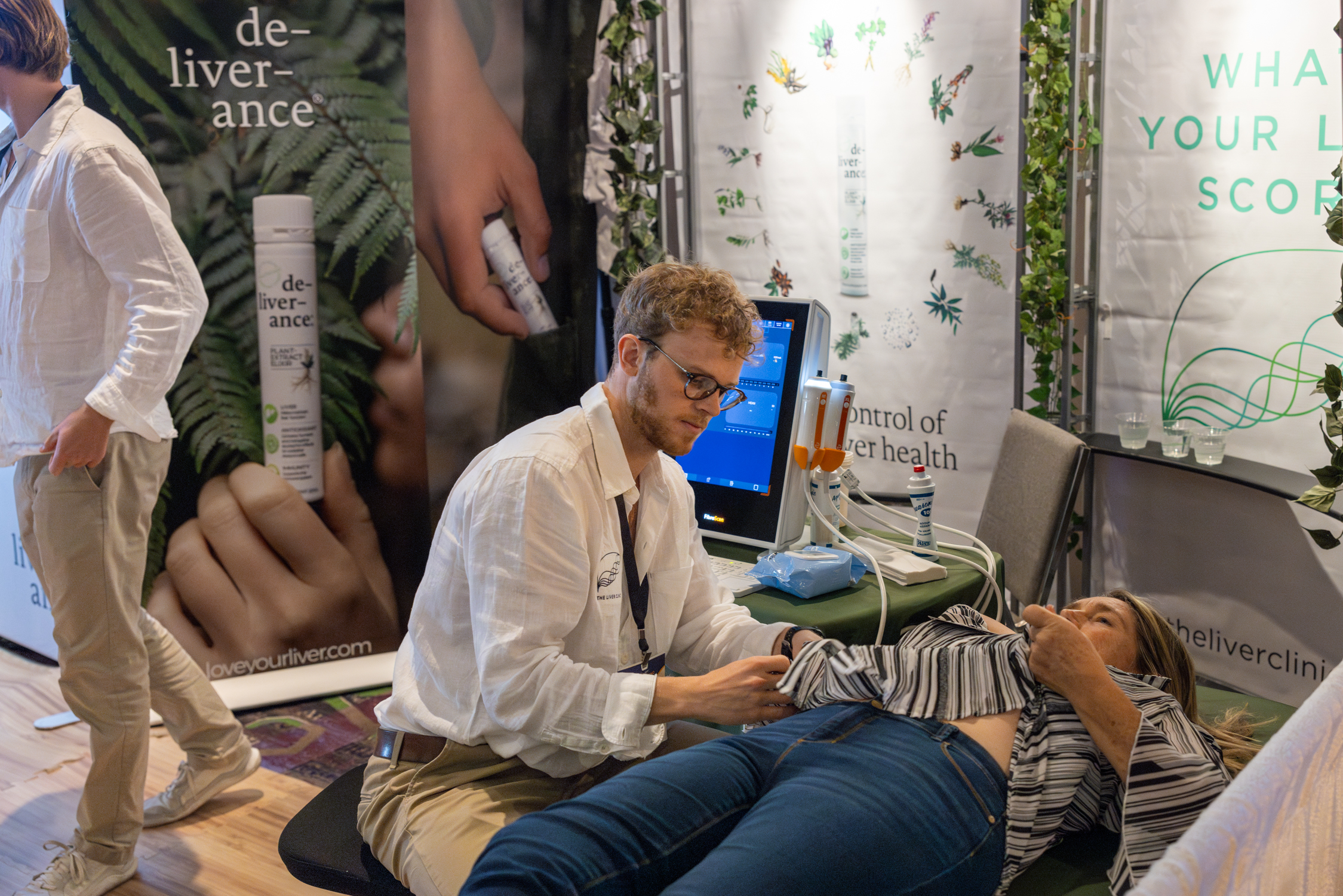 woman getting liver scan