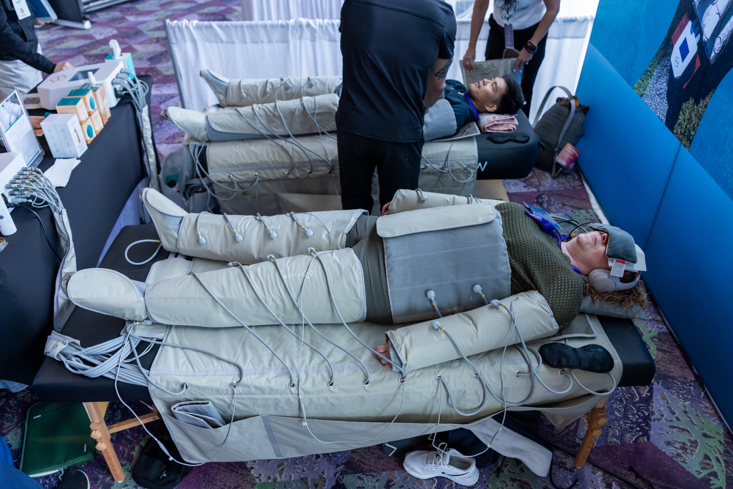 person in lymphatic drainage wrap