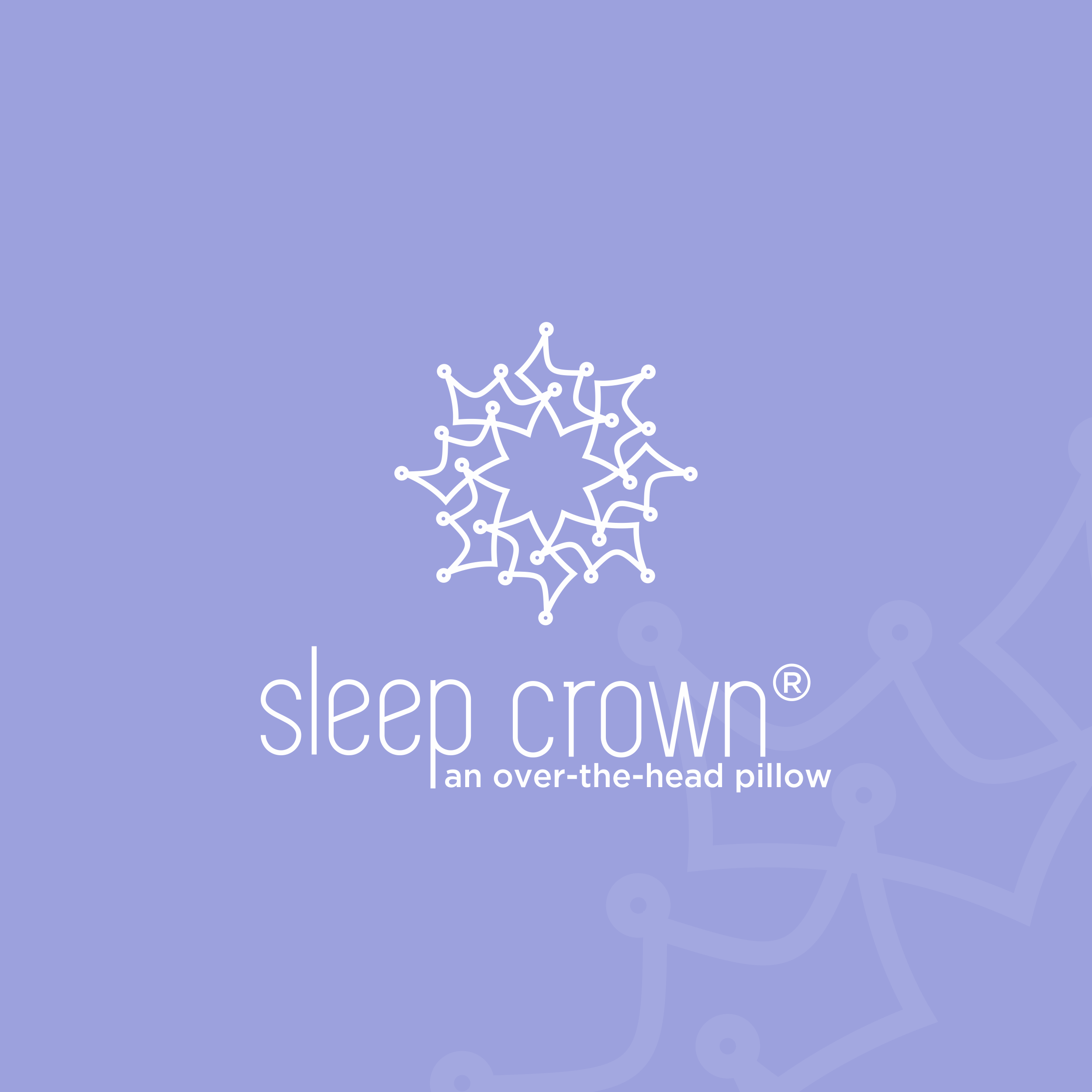sleep crown an over the head pillow logo