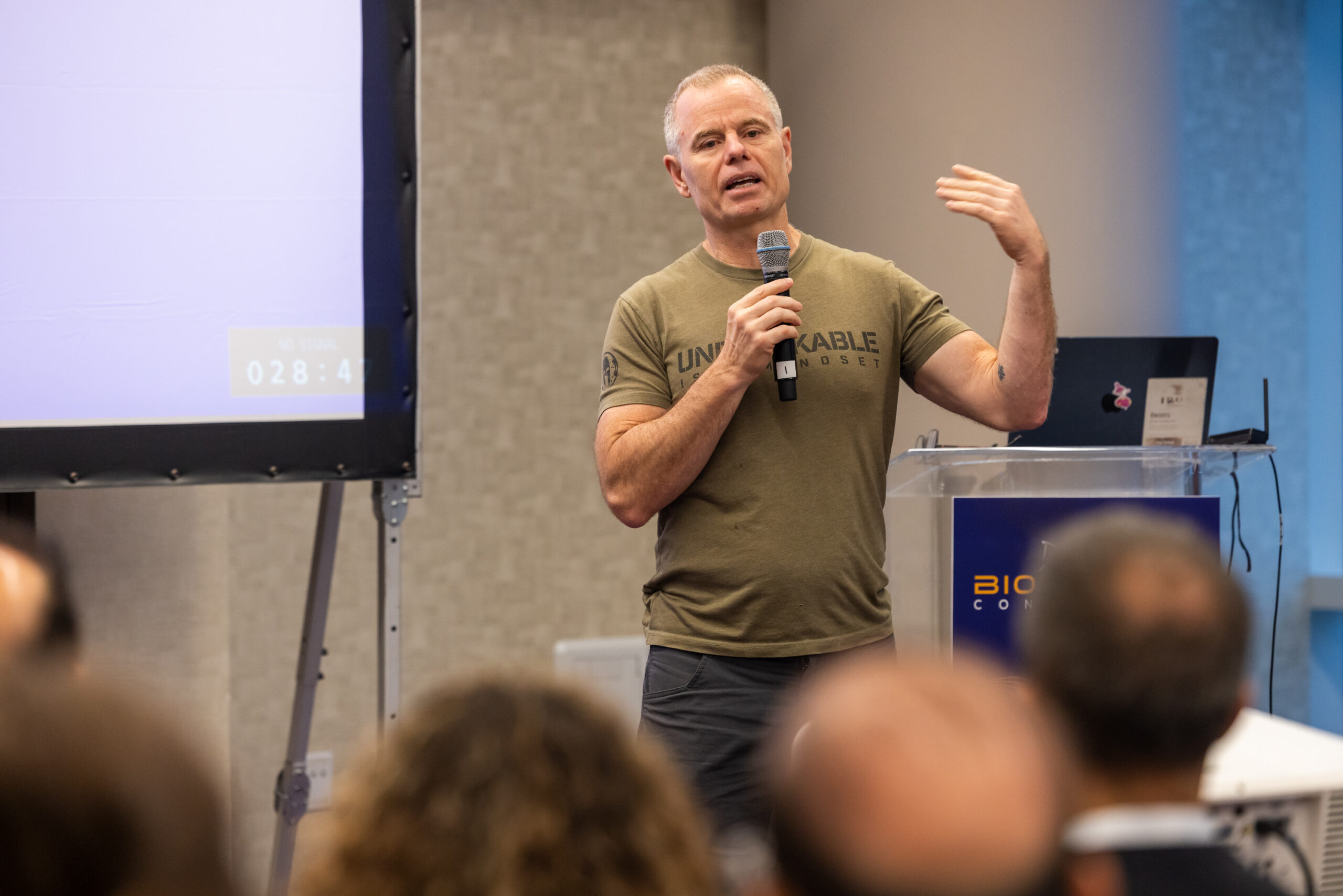 Man talking in a breakout session